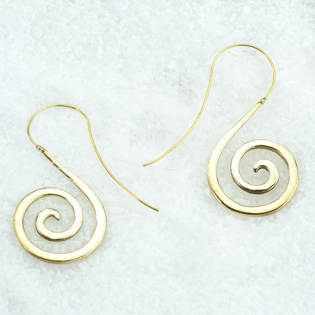 Curly Brass Earrings BS-A206